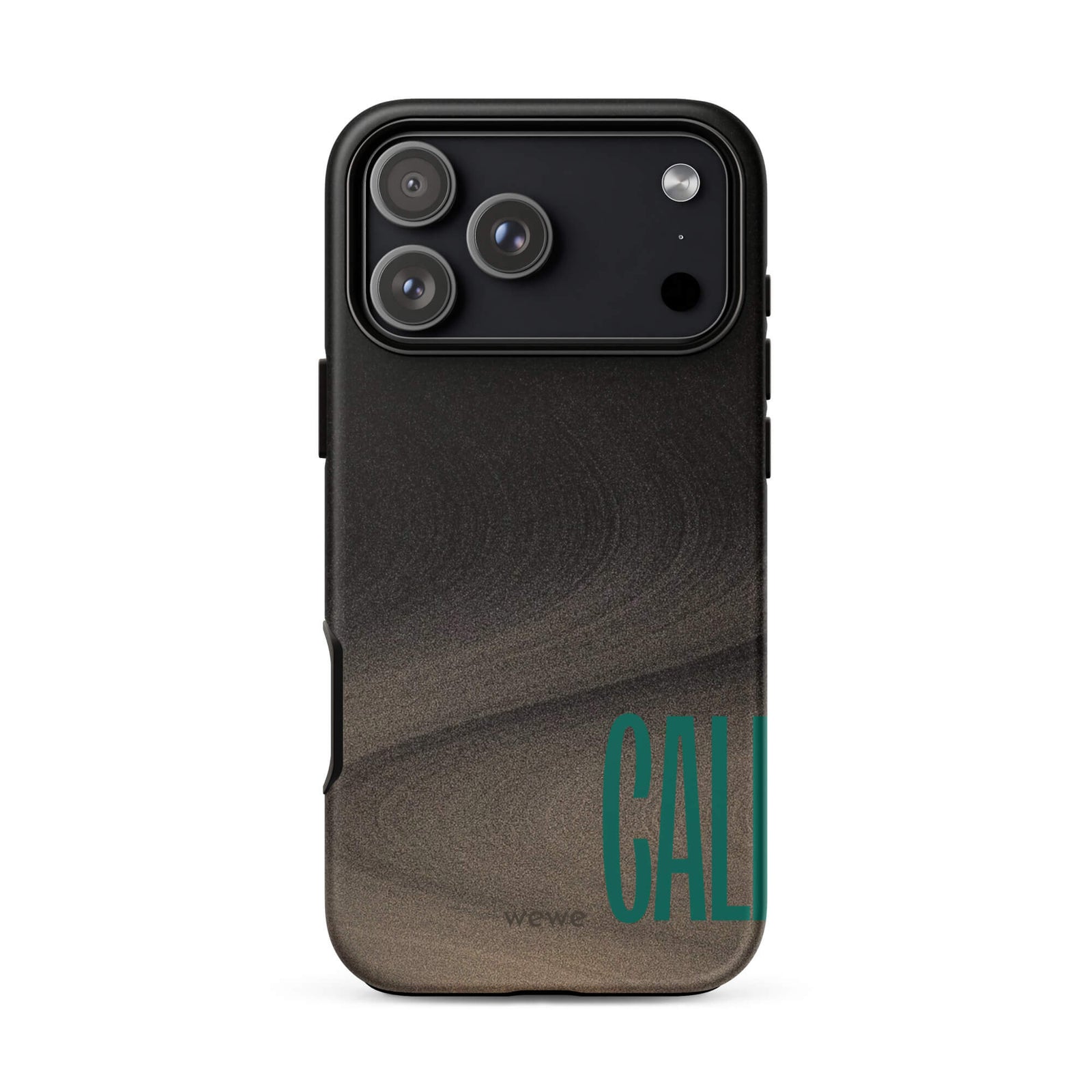 Custom just call iPhone case 17 pro max with bold green graphic design.