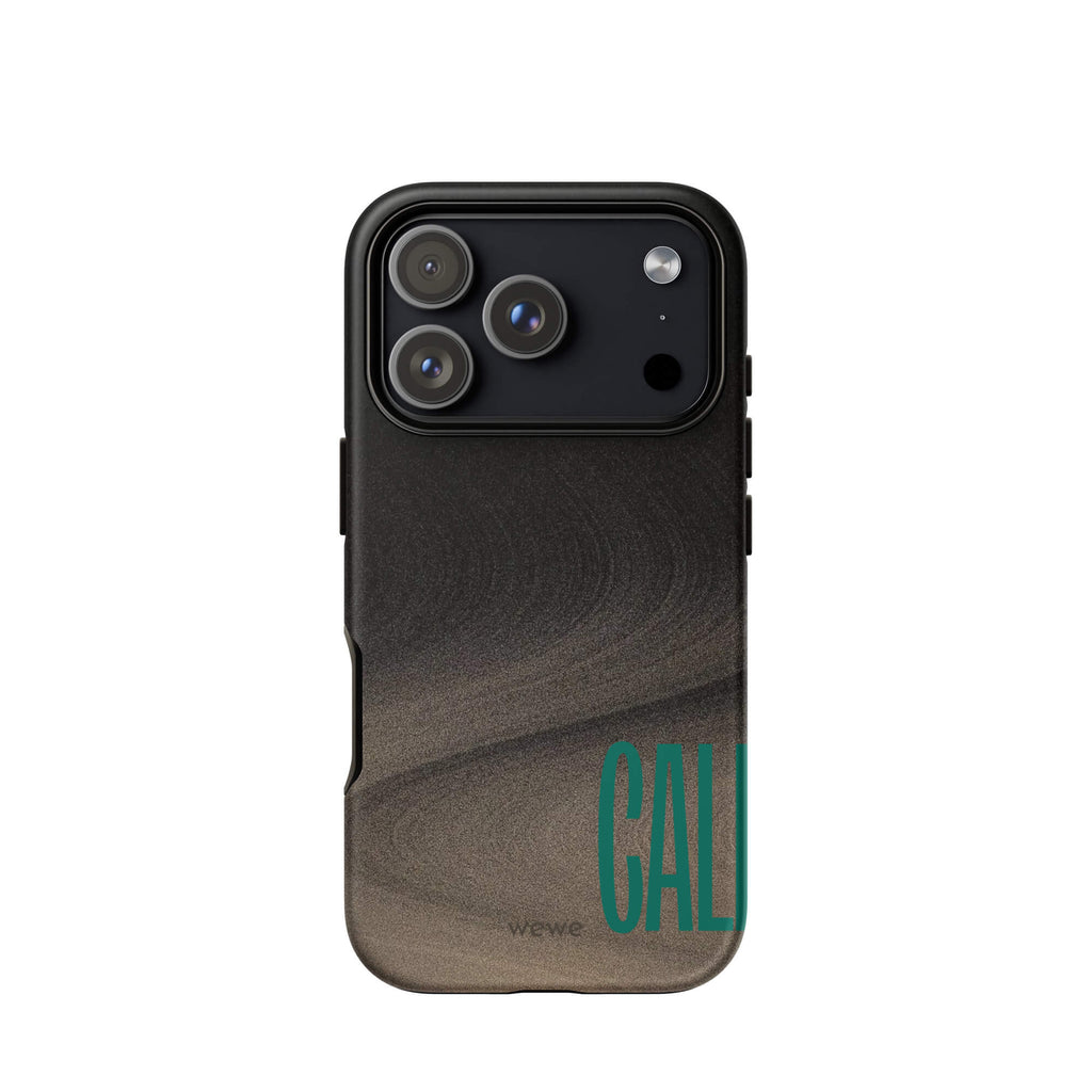 Custom just call iPhone case 17 pro with bold green graphic design.
