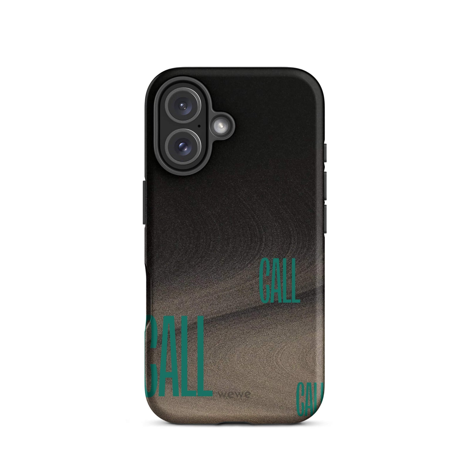 Custom your calling iPhone case 16 green graphic text design.