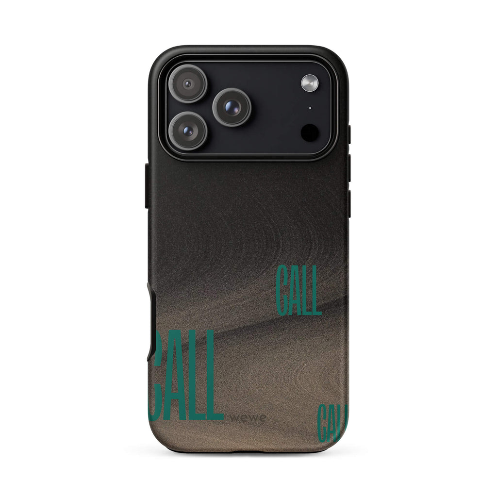 Custom your calling iPhone case 17 pro max green graphic text design.