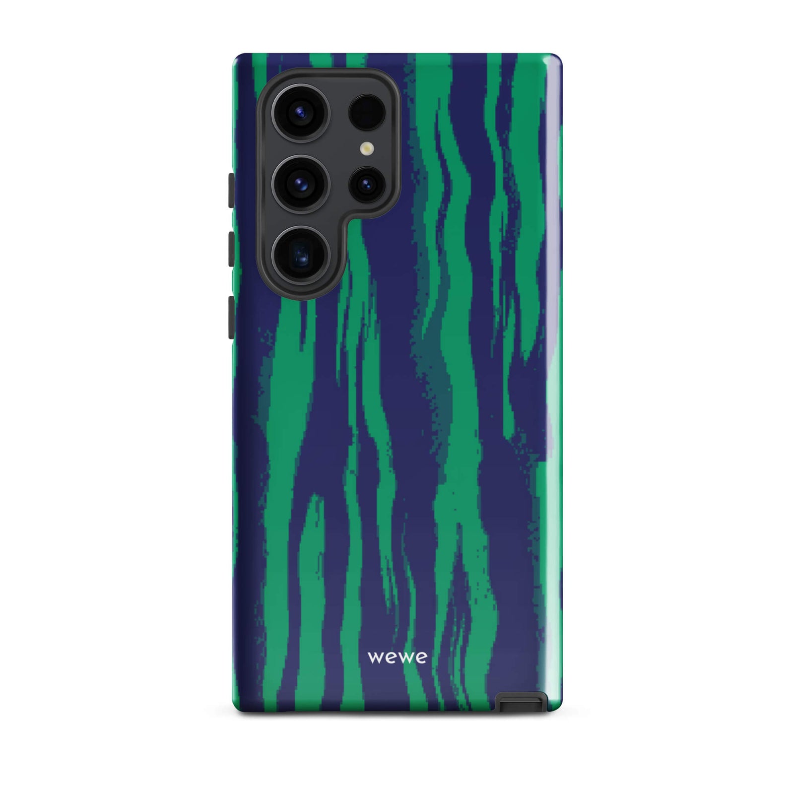 Custom samsung galaxy s23 ultra with a white and pale purple abstract, wavy, or groovy pattern.