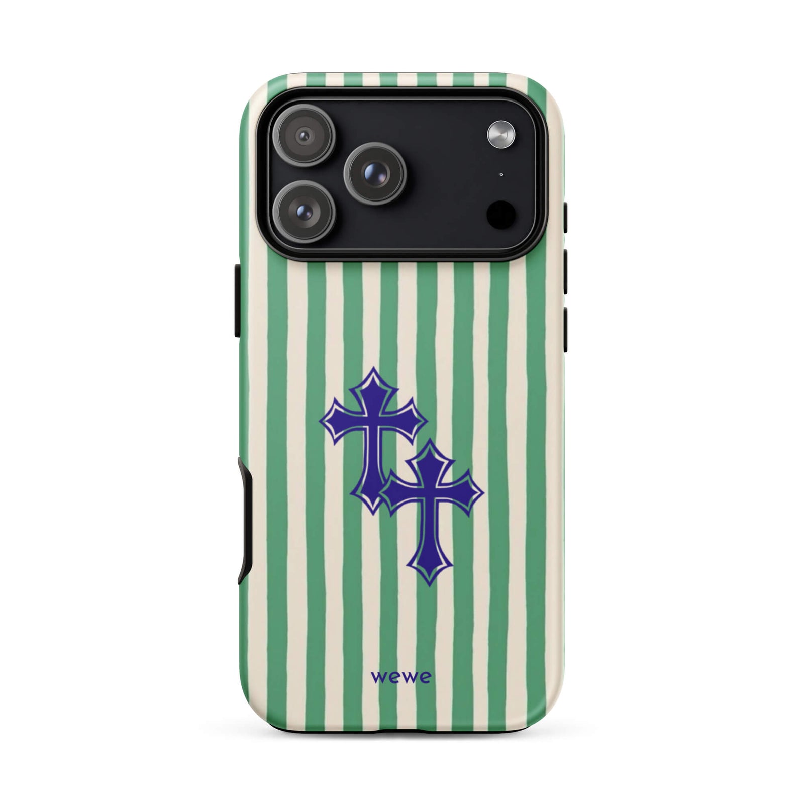 Custom green stripe iPhone case 17 pro max punk aesthetic style.
