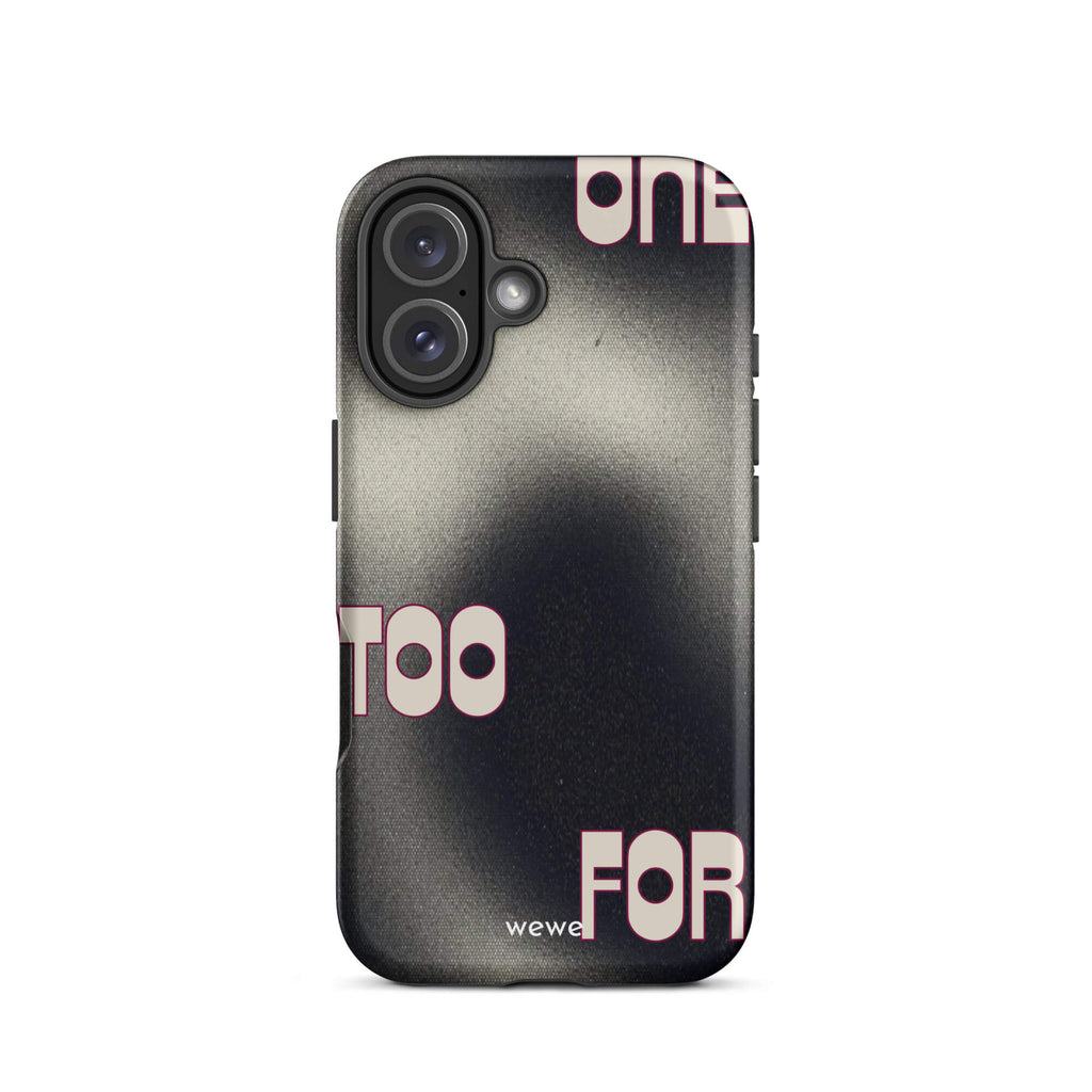 Custom one studio iPhone case 16   chic bold text graphic.