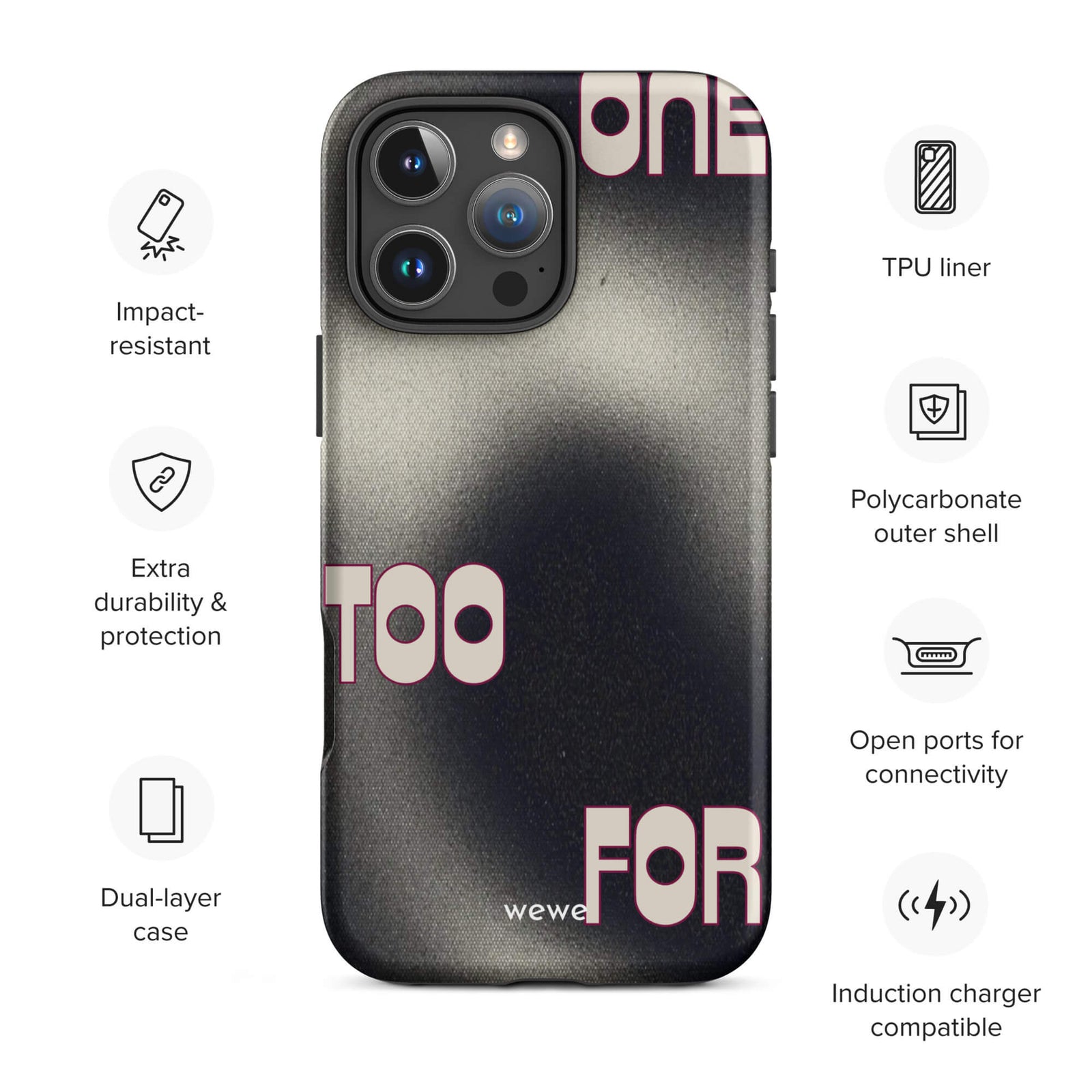 Custom one studio iPhone case 16 pro max wireless charging compatible.