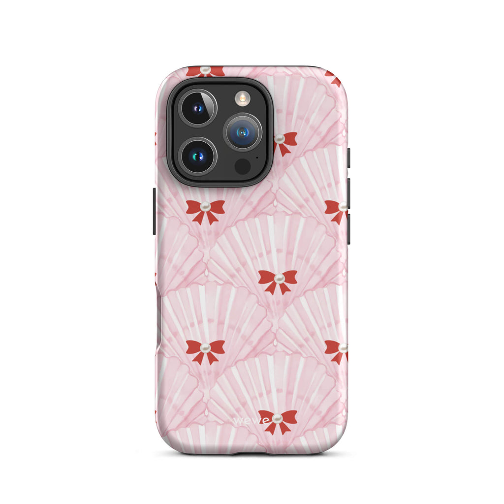 Custom hot pink bow iphone case 16 pro cute feminine.