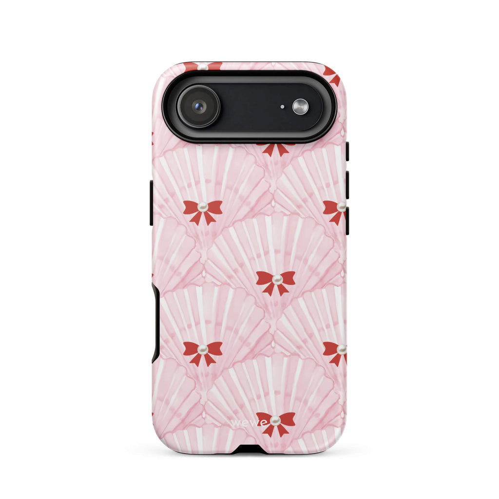 Custom hot pink bow iphone case 17 air cute feminine.