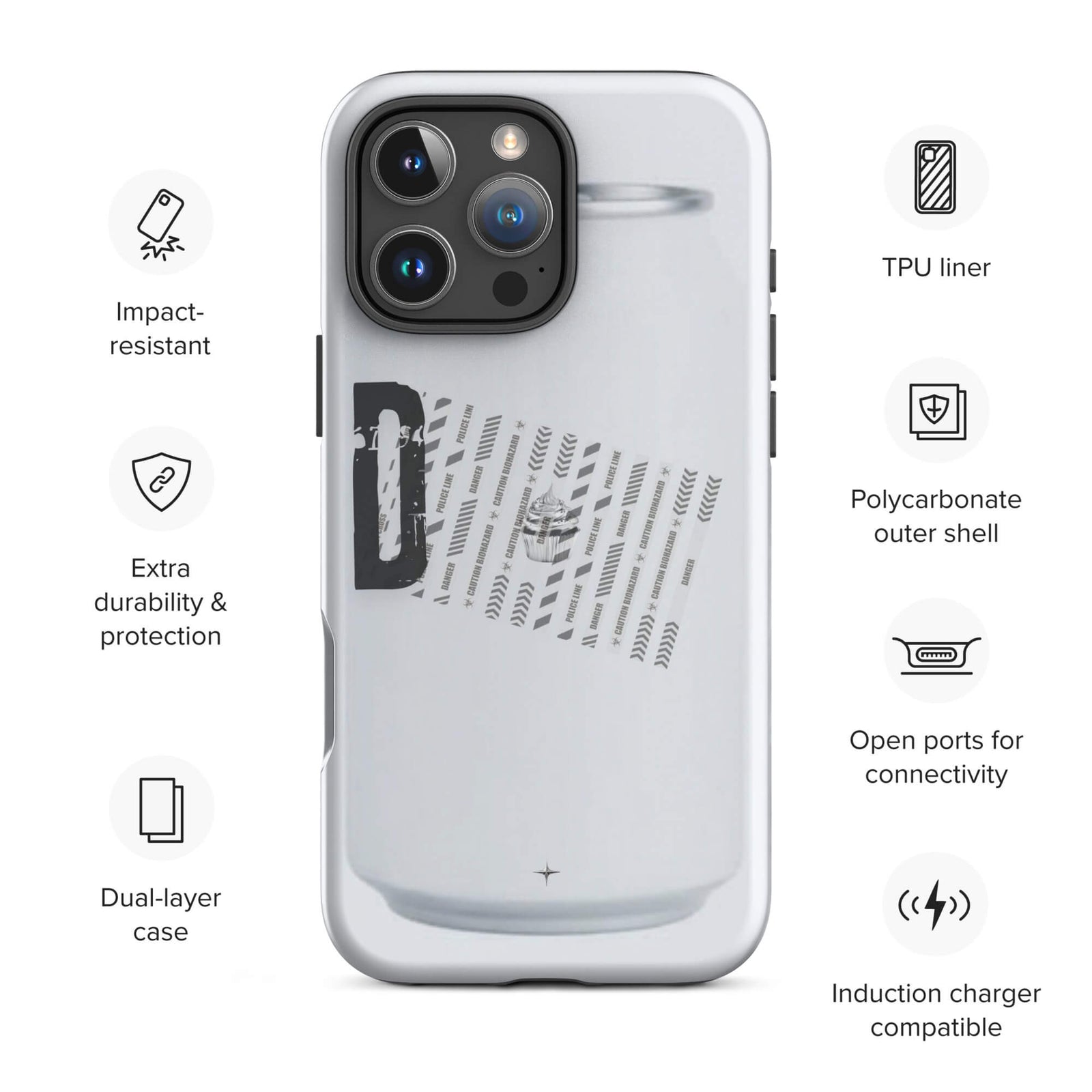 Ivory Architect white tough iphone case 16 pro max geometric minimal design shockproof protection