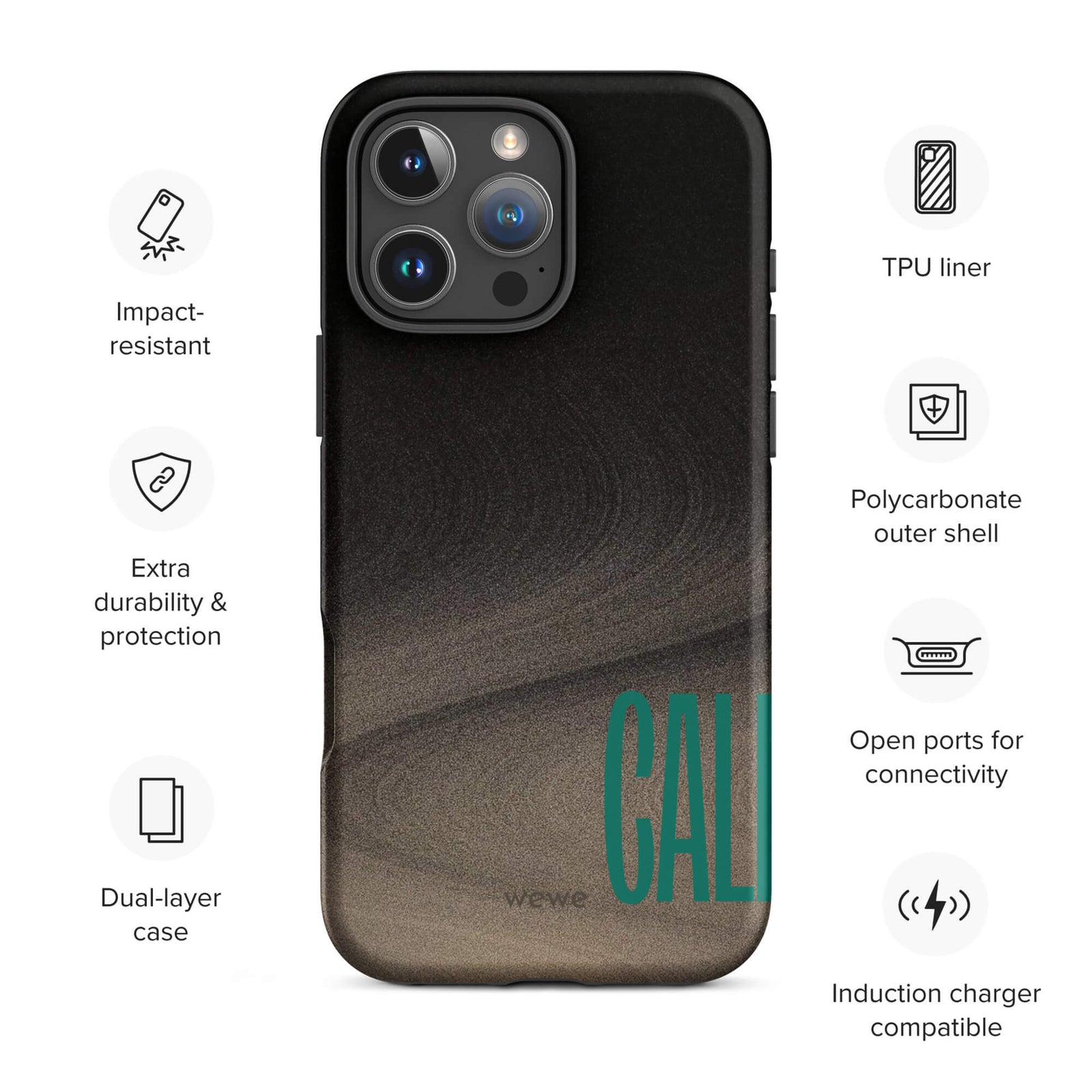 Custom just call iPhone case 16 pro max wireless charging compatible.