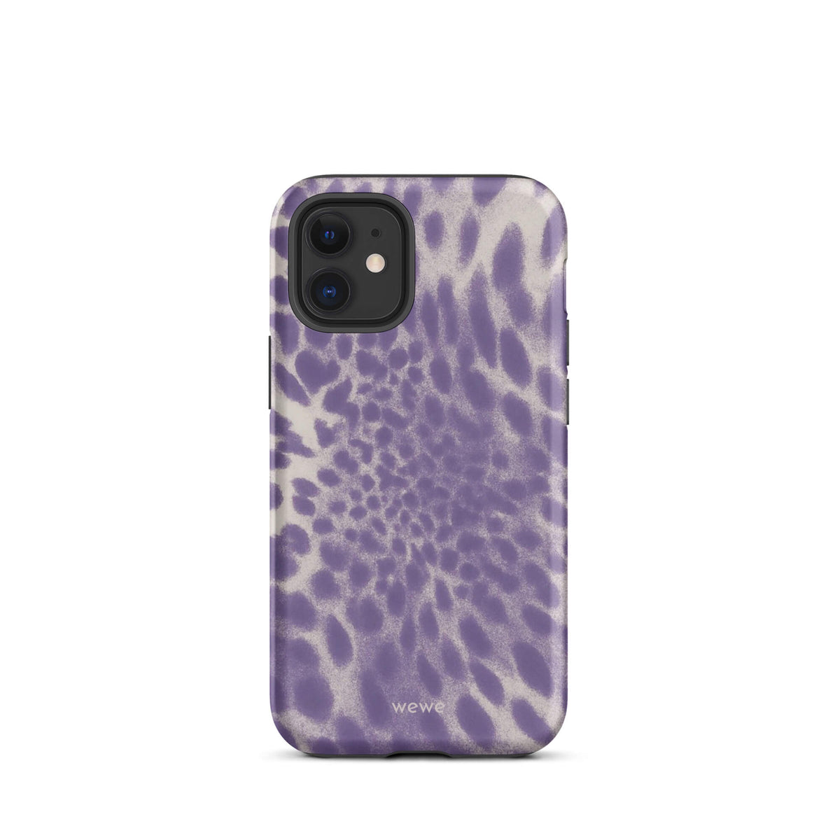 Lavender and cream iPhone case with soft-focus airbrushed leopard spots