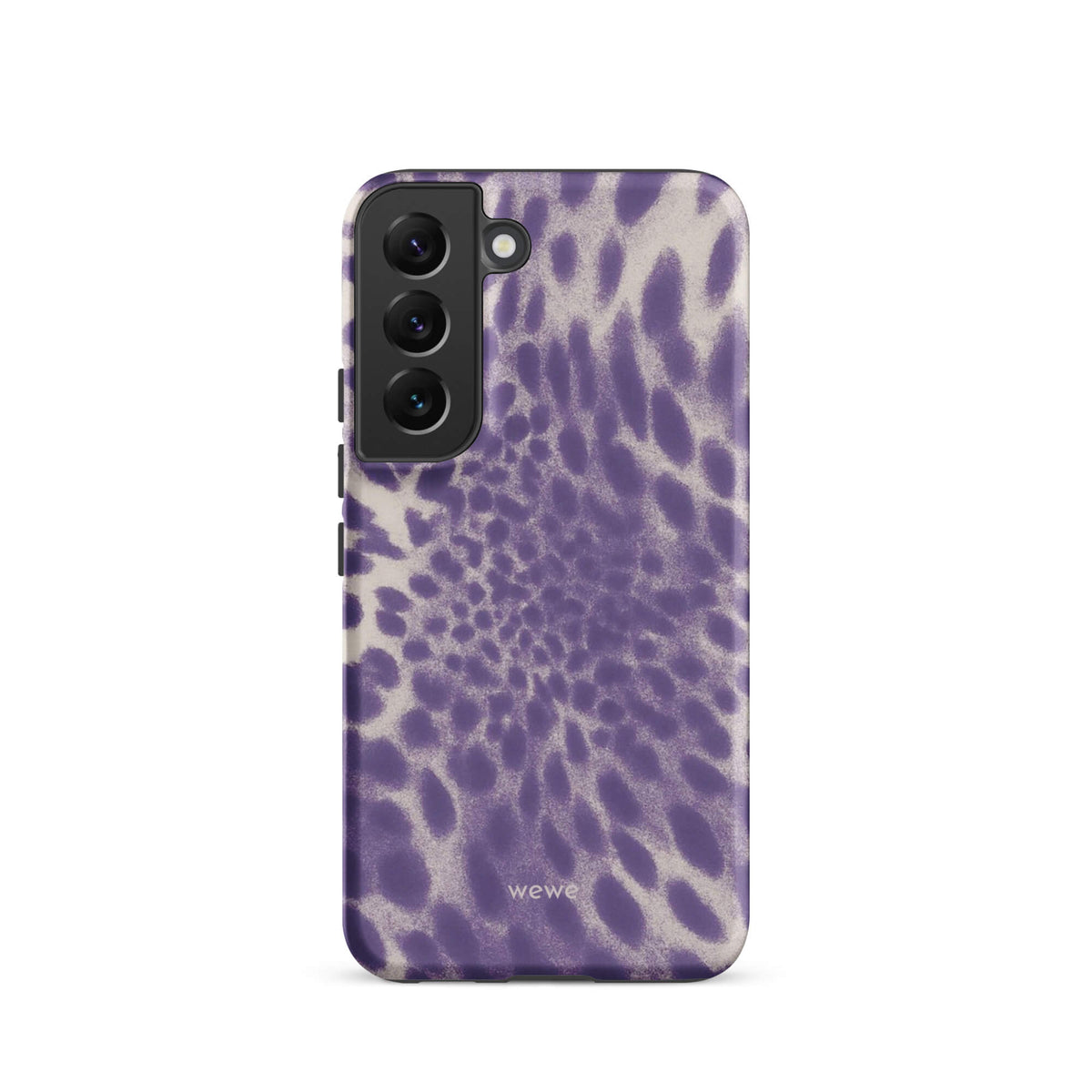 Lavender and cream iPhone case with soft-focus airbrushed leopard spots