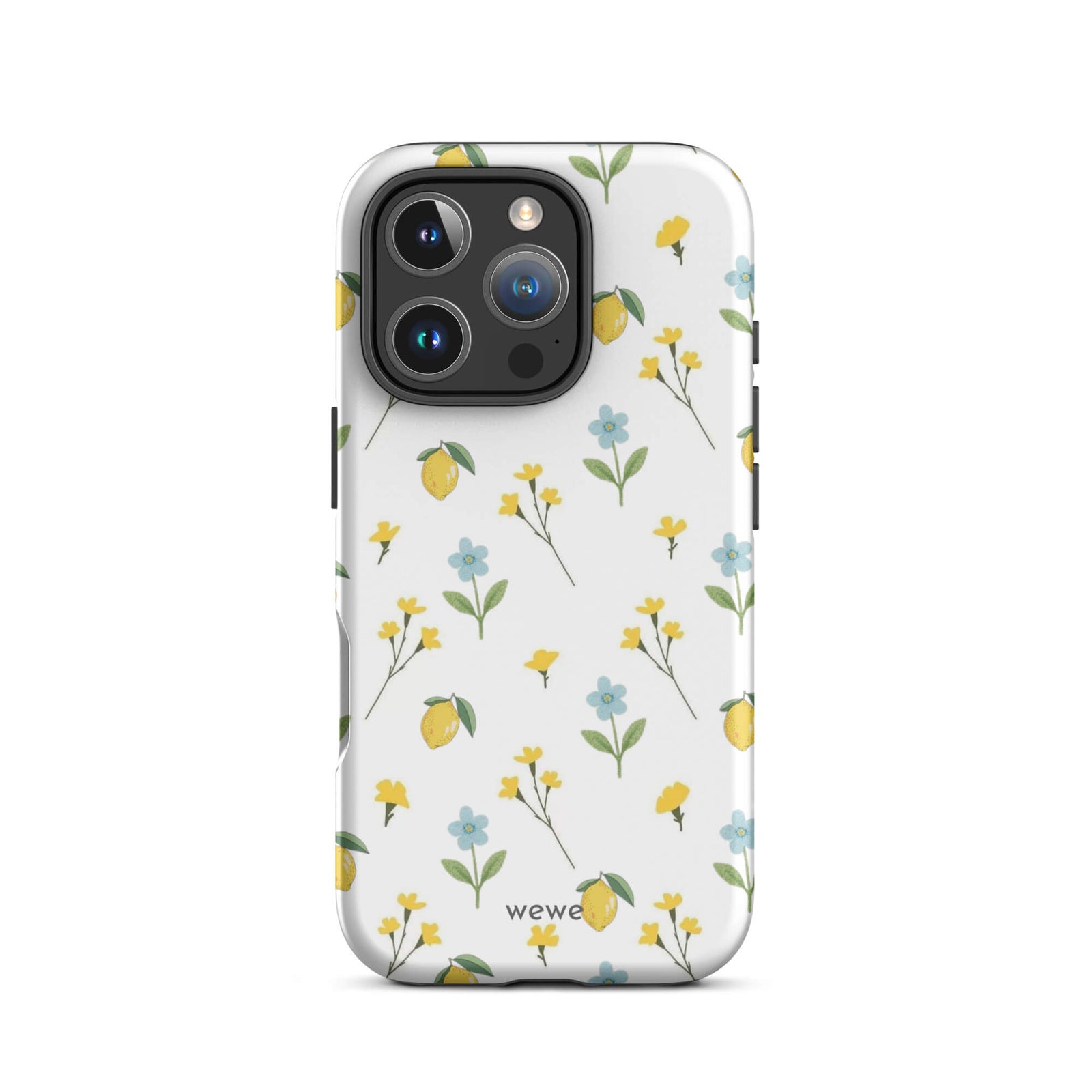 Custom fresh flower day iphone case 16 pro yellow flower and lemon design.