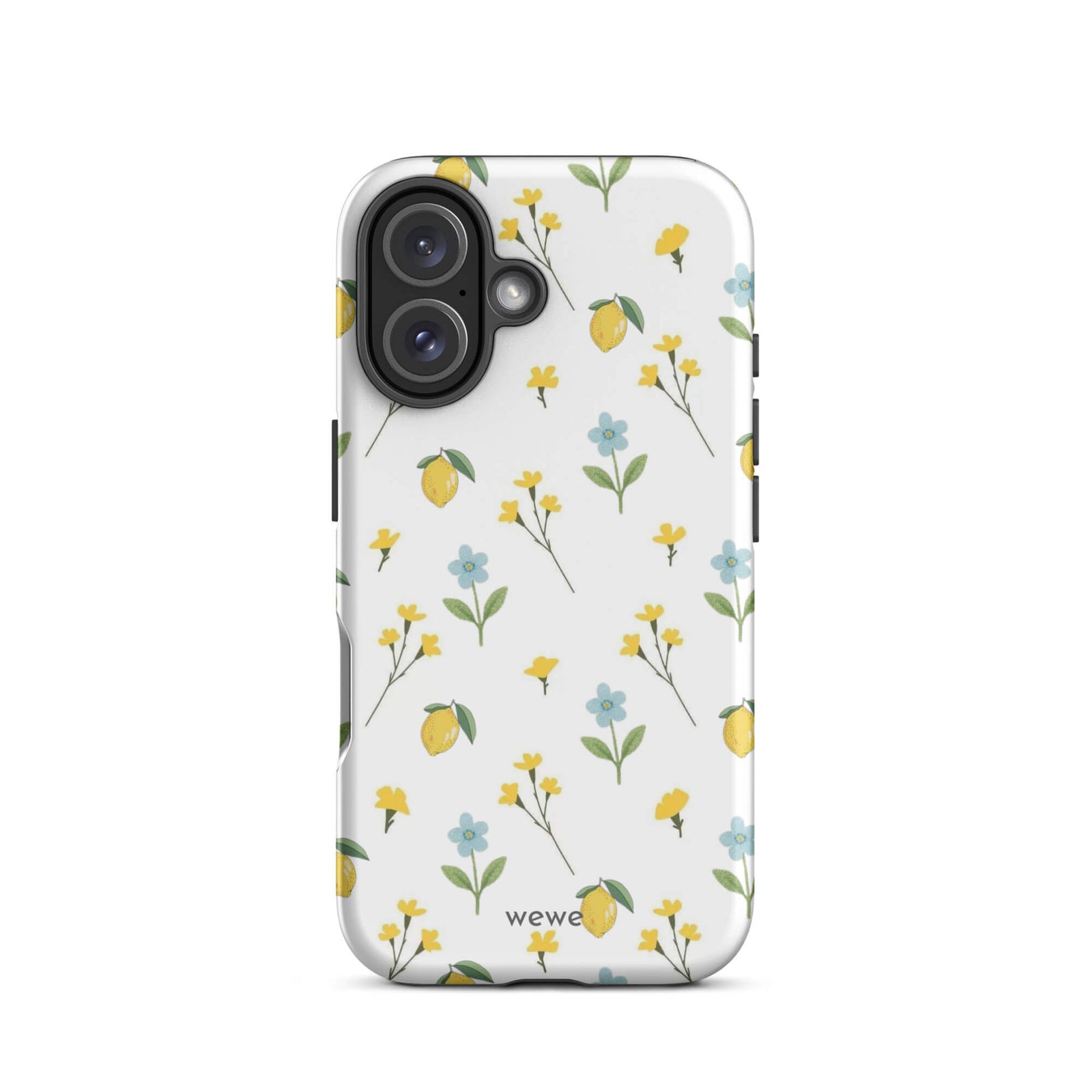 Custom fresh flower day iphone case 16 yellow flower and lemon design.