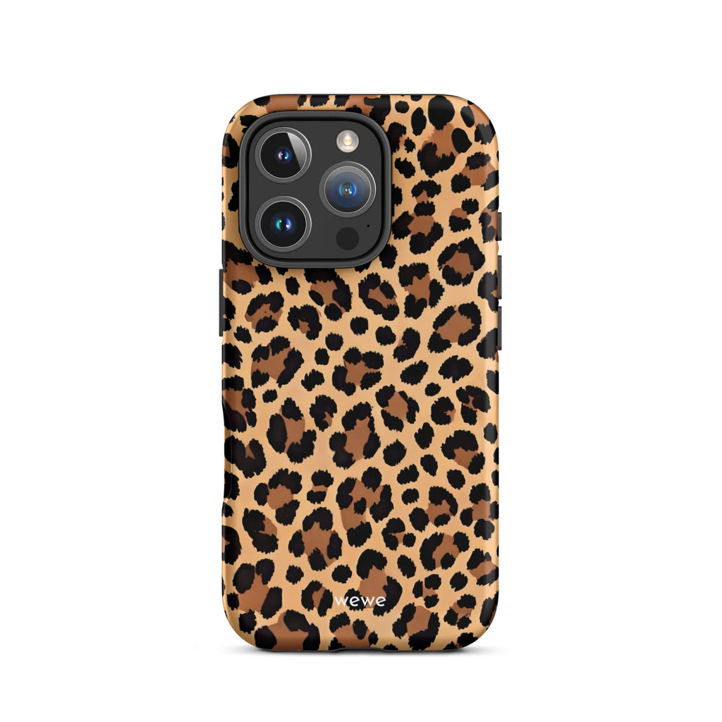 Custom leopard graphic iphone case 16 pro fashion gift.