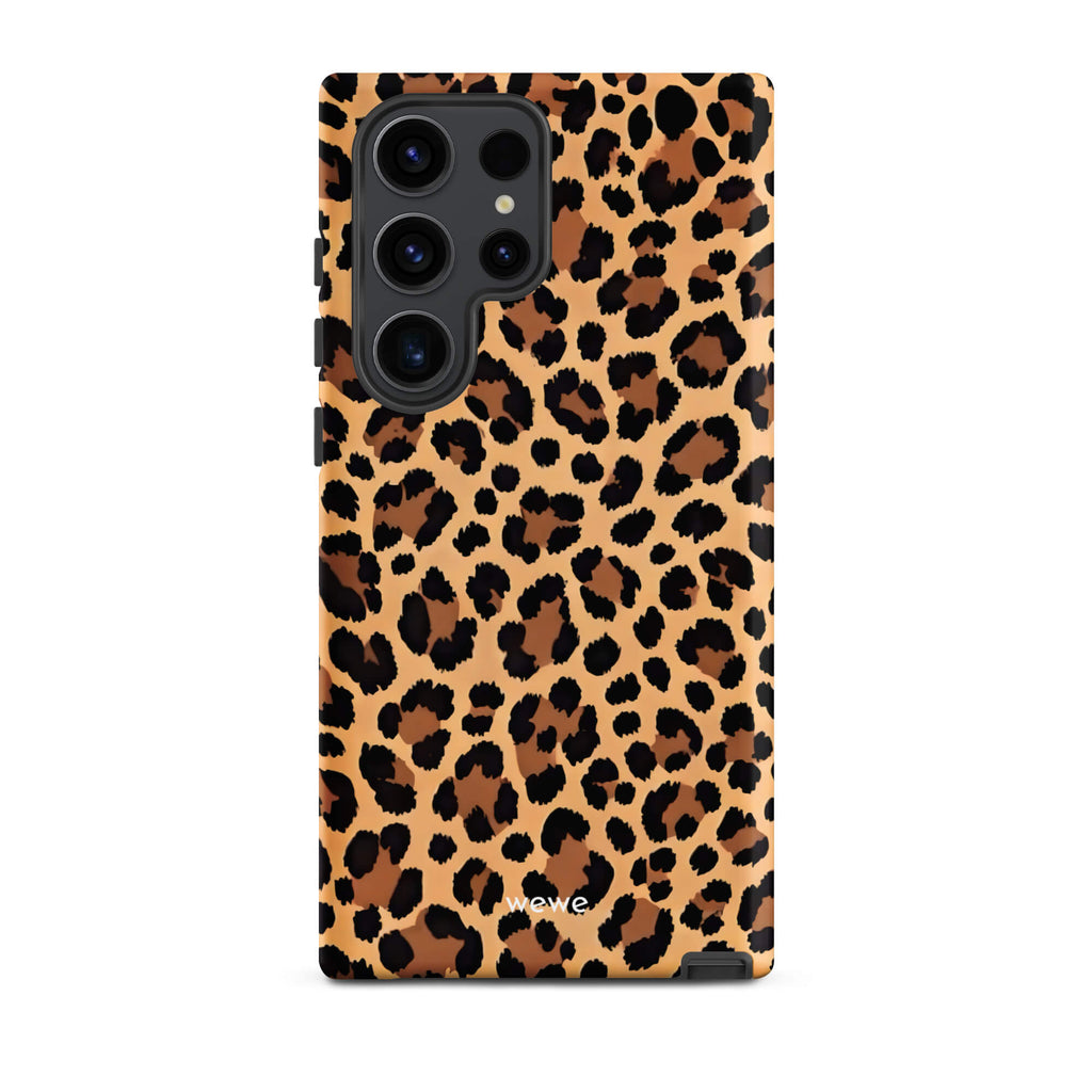 Custom samsung galaxy s23 ultra  Phone case with a classic leopard print pattern in brown and black.