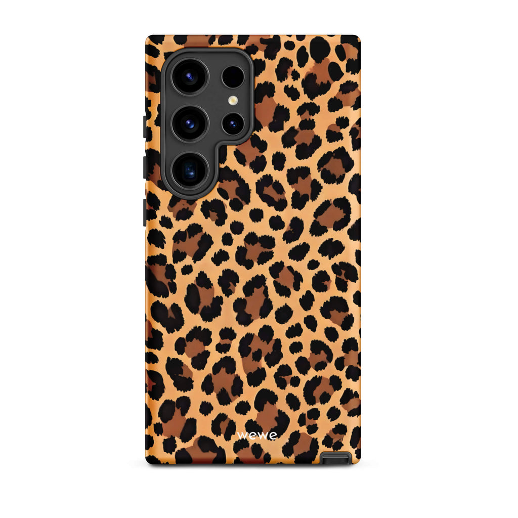 Custom samsung galaxy s24 ultra  Phone case with a classic leopard print pattern in brown and black.