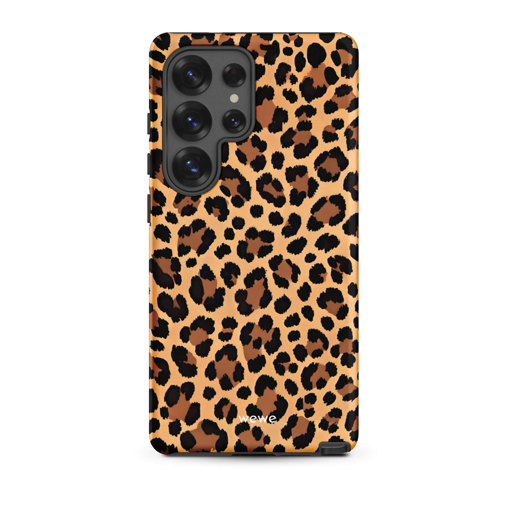 Custom samsung galaxy s25 ultra  Phone case with a classic leopard print pattern in brown and black.