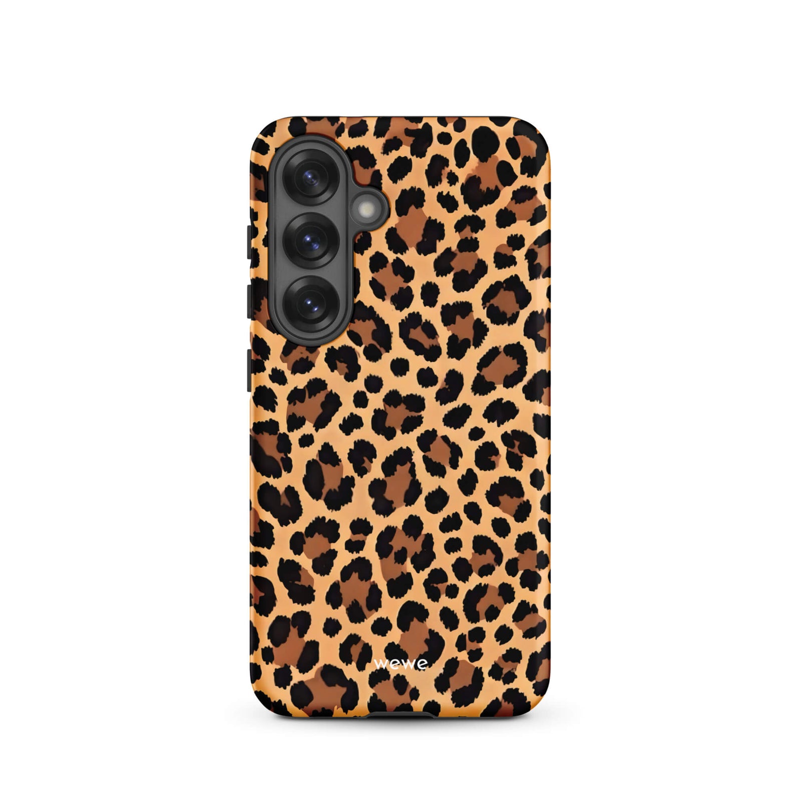 Custom samsung galaxy s25 Phone case with a classic leopard print pattern in brown and black.