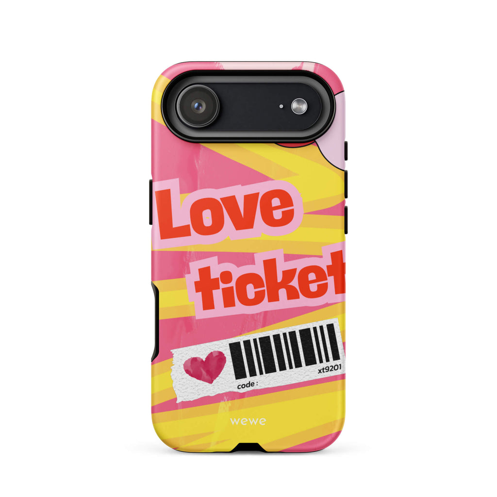 Custom sweet love ticket iphone case 17 air vintage style.