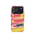 Custom sweet love ticket iphone case 17 pro vintage style.