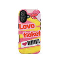 Custom sweet love ticket iphone case 17 vintage style.