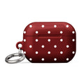 Custom maroon polka dot AirPods case pro gen2 playful aesthetic.