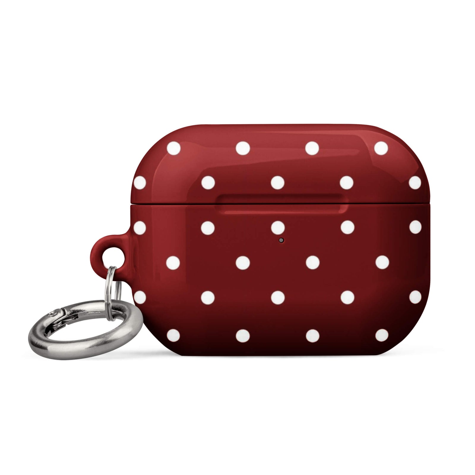 Custom maroon polka dot AirPods case pro gen2 playful aesthetic.