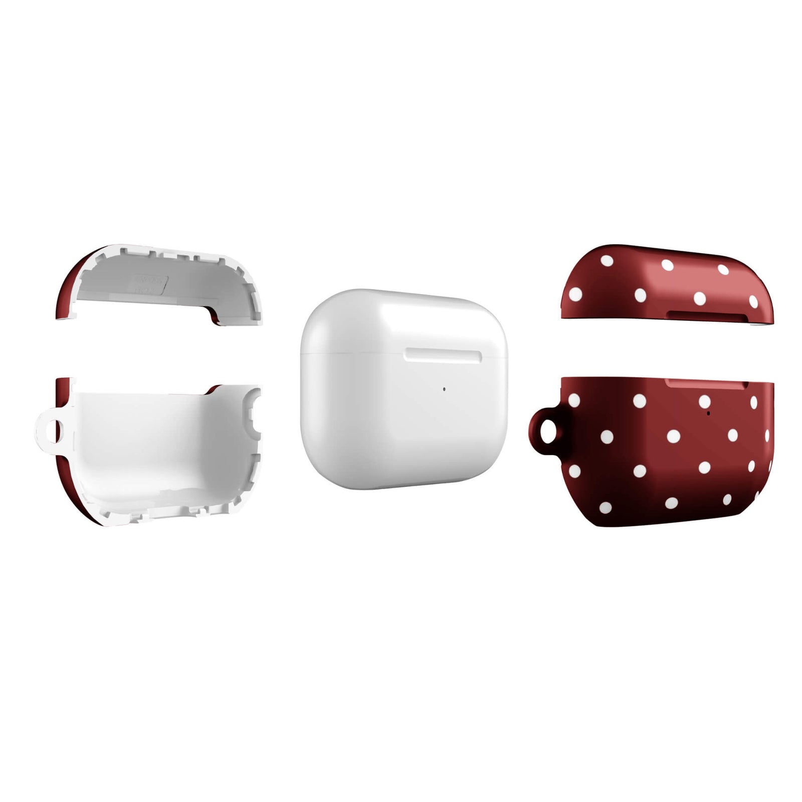 Custom maroon polka dot AirPods case pro gen2 slim protective.