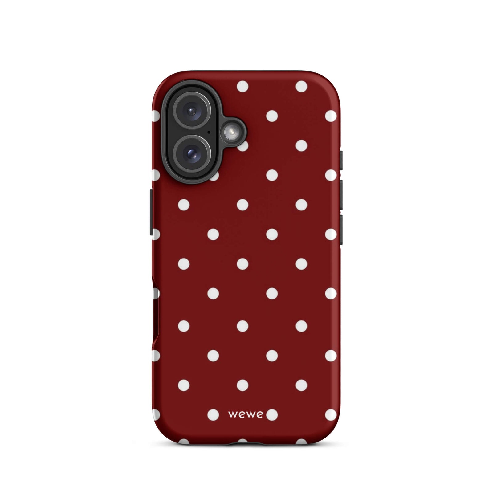 Custom maroon polka dot iphone case 16 playful gift.