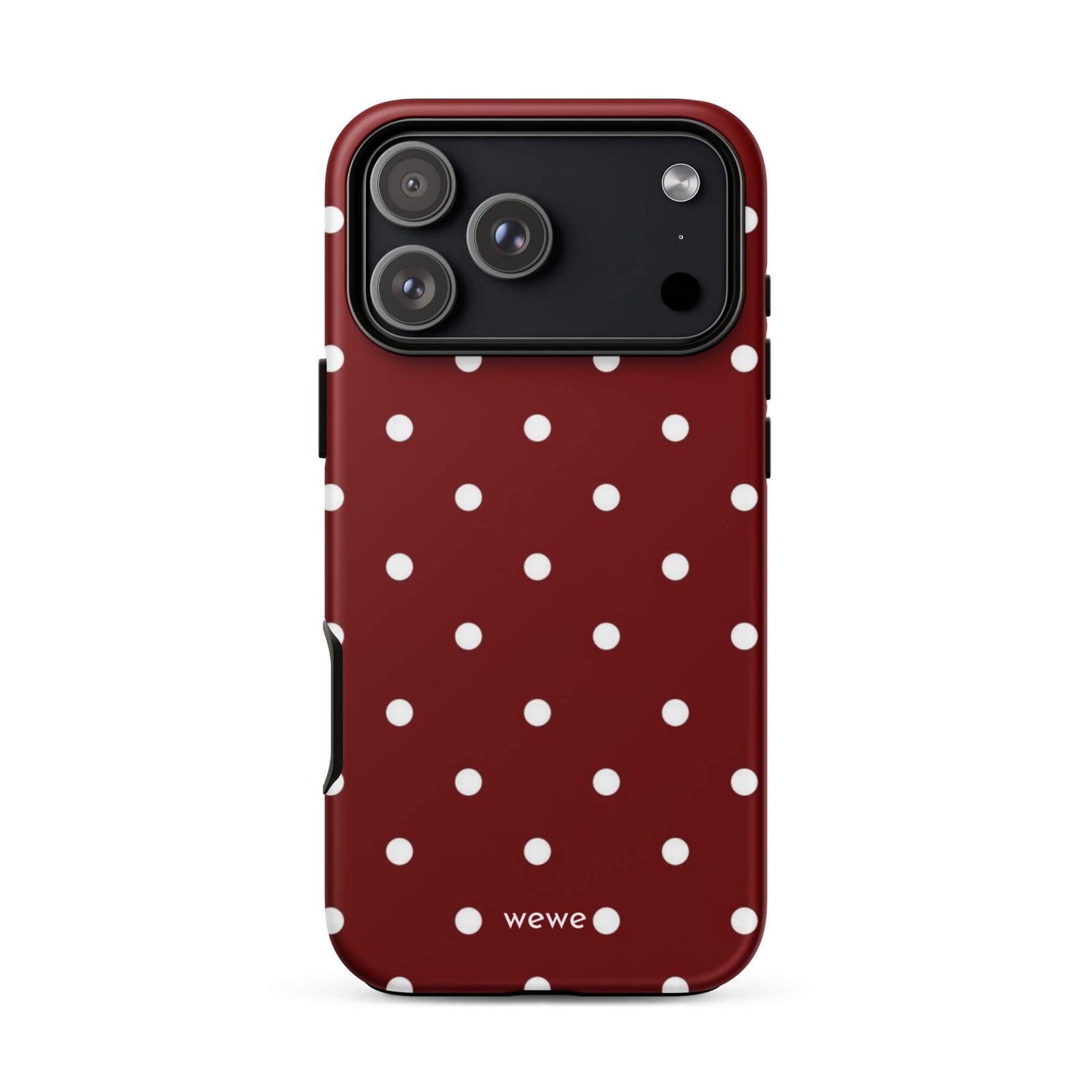 Custom maroon polka dot iphone case 17 pro max playful gift.