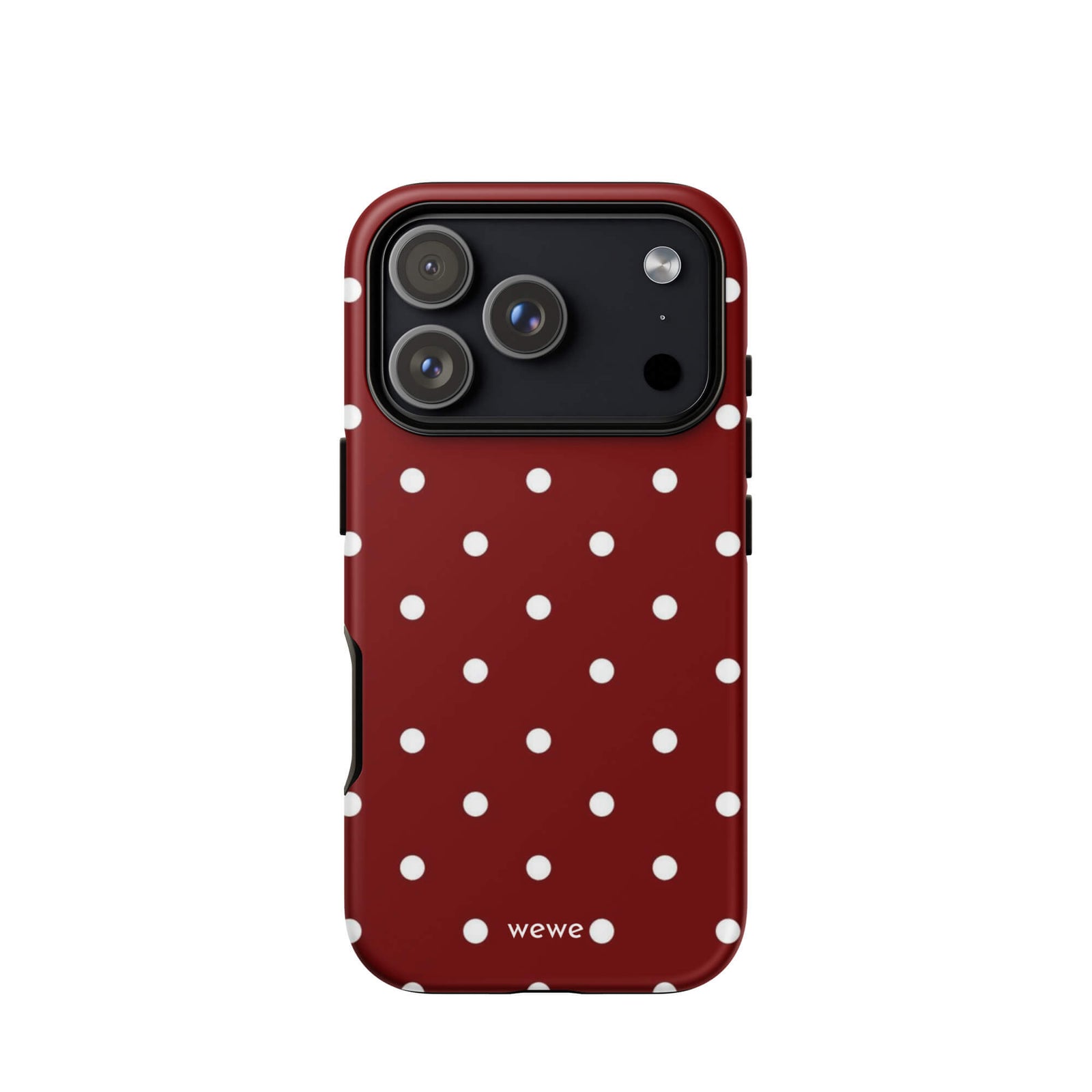 Custom maroon polka dot iphone case 17 pro playful gift.