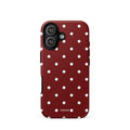 Custom maroon polka dot iphone case 17 playful aesthetic.