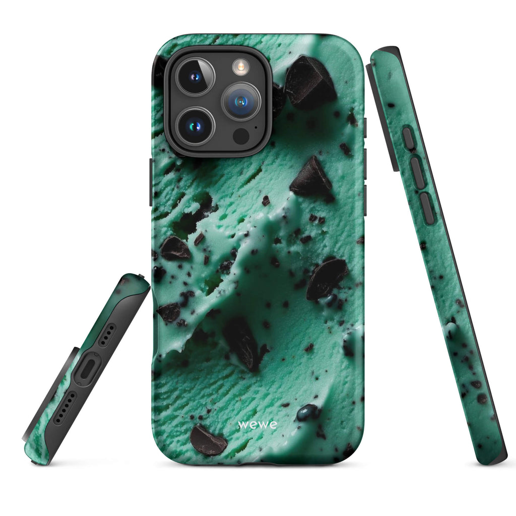 Custom mint chip chill iphone case 16 pro max playful design.