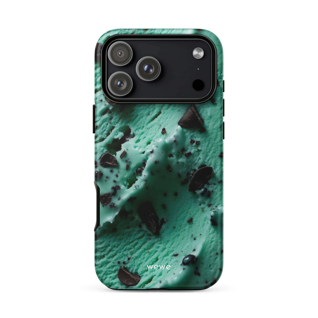 Custom mint chip chill iphone case 17 pro max mint green ice cream.