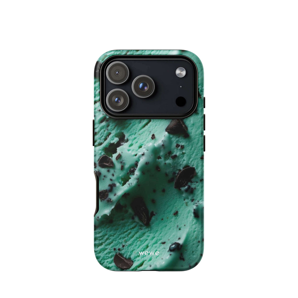 Custom mint chip chill iphone case 17 pro playful design.