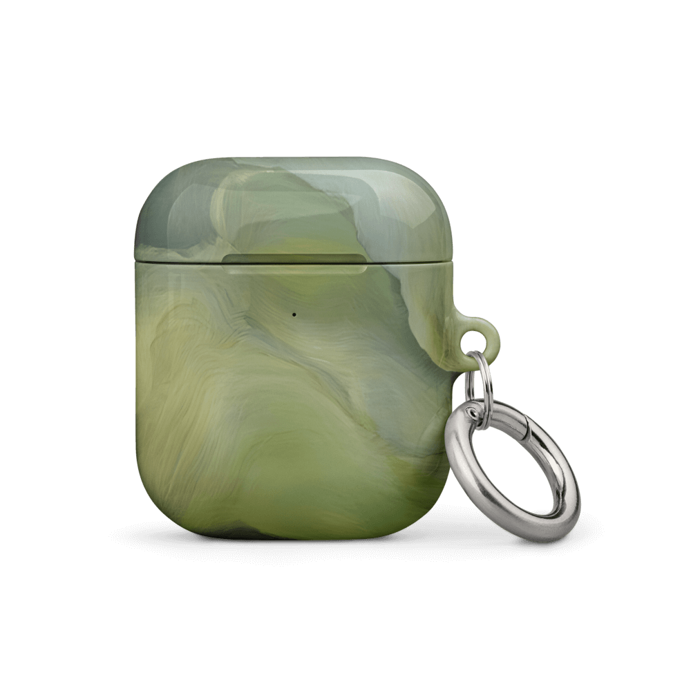 Custom sage green garden airpods case gen1 natural landscapes aesthetic.