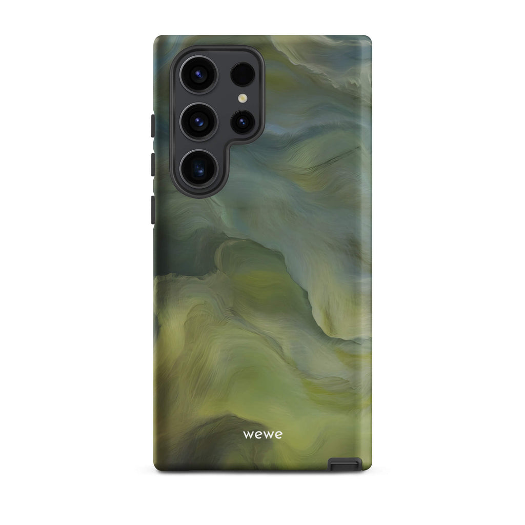 Custom samsung galaxy s23 ultra with a close-up, macro photo of a textured, light mint green frothy substance, resembling sherbet or ice cream.