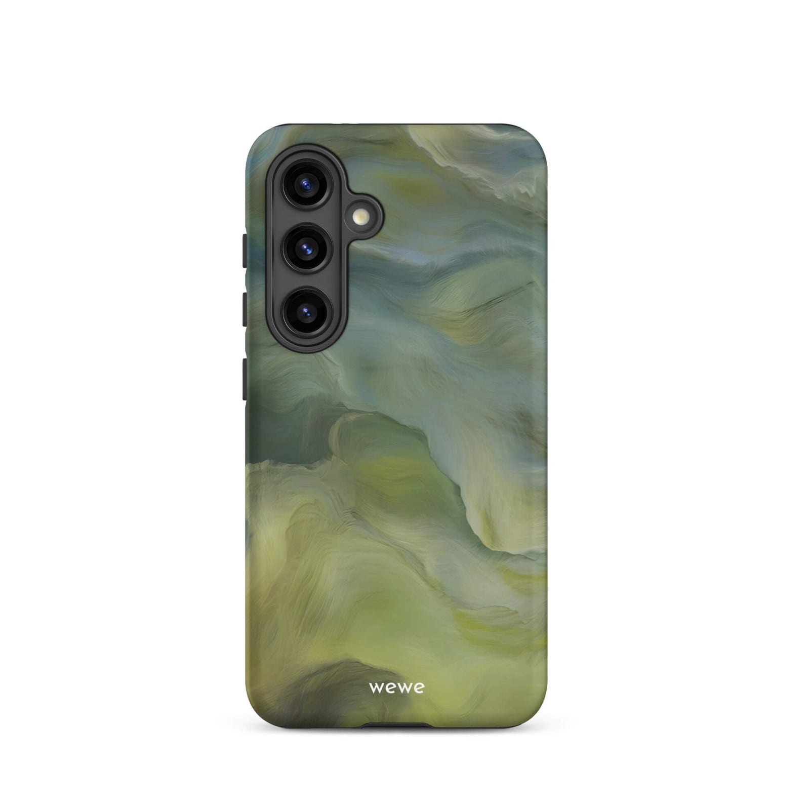 Custom samsung galaxy s24 with a close-up, macro photo of a textured, light mint green frothy substance, resembling sherbet or ice cream.