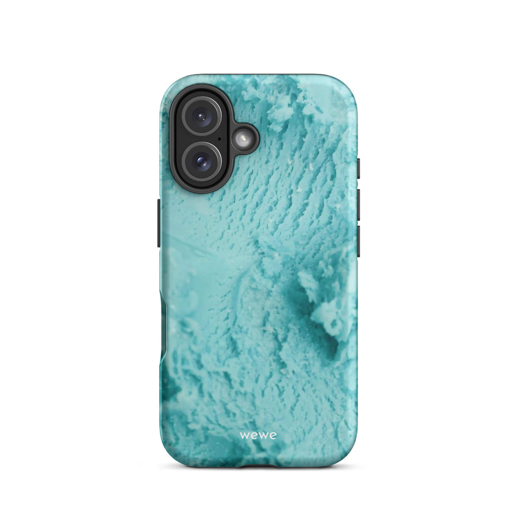 Custom coastal blue iphone case 16 blue tones gift.
