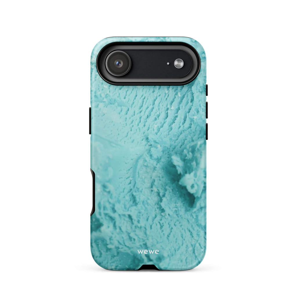 Custom coastal blue iphone case 17 air blue tones design.