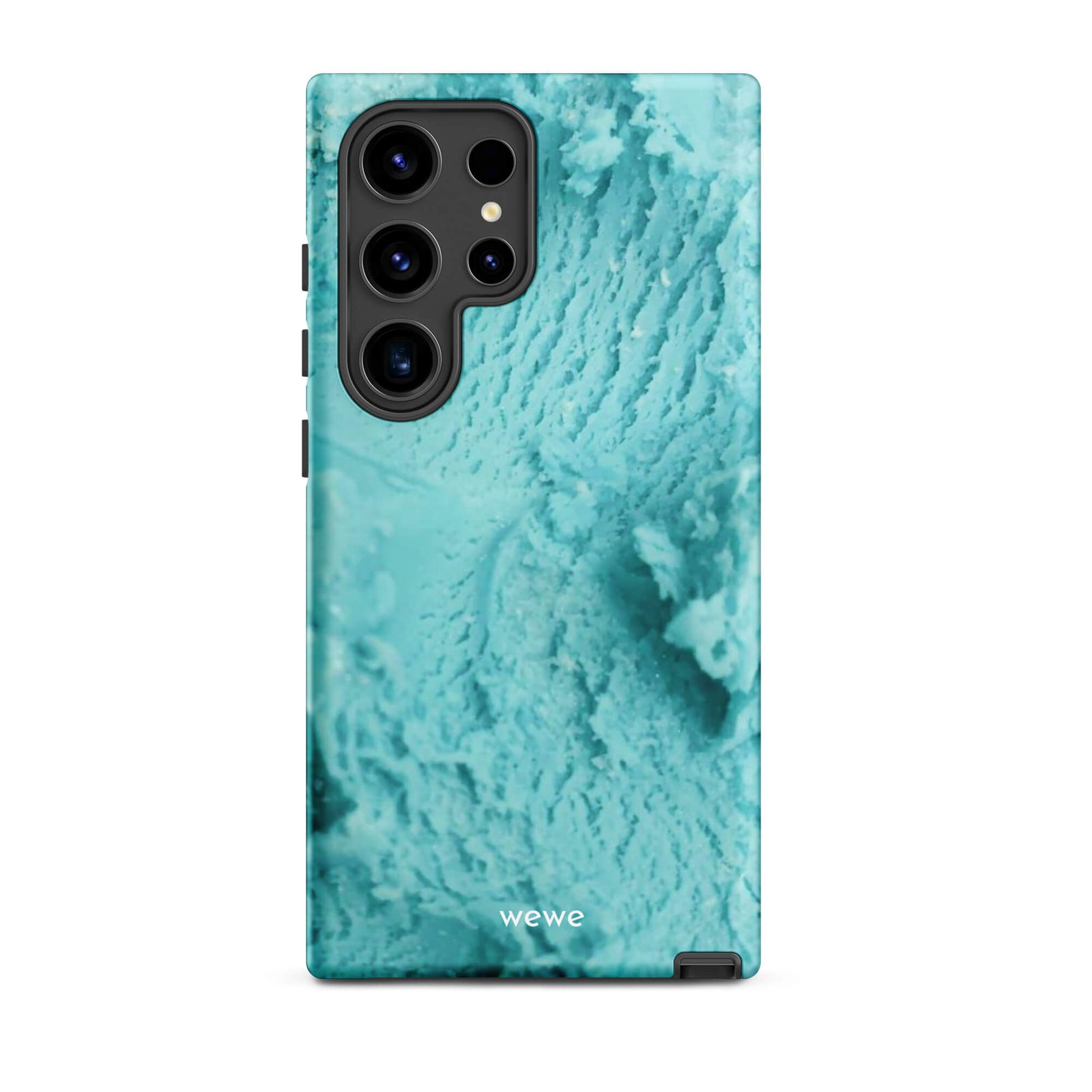 Custom samsunng galaxy s24 ultra Phone case with a  close-up, macro photo of a mint green, frothy texture, resembling ice cream or foam.