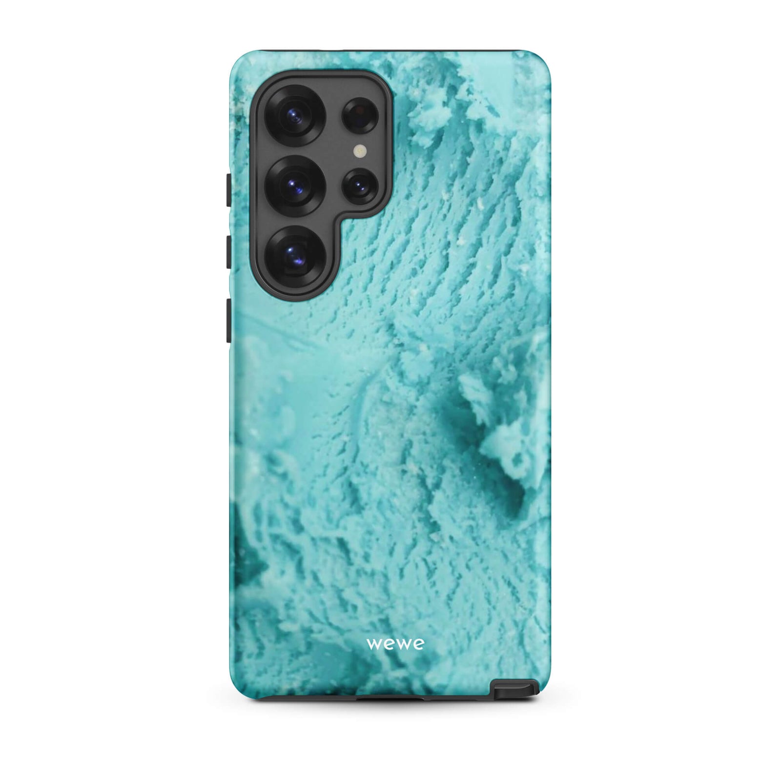 Custom samsunng galaxy s25 ultra Phone case with a  close-up, macro photo of a mint green, frothy texture, resembling ice cream or foam.