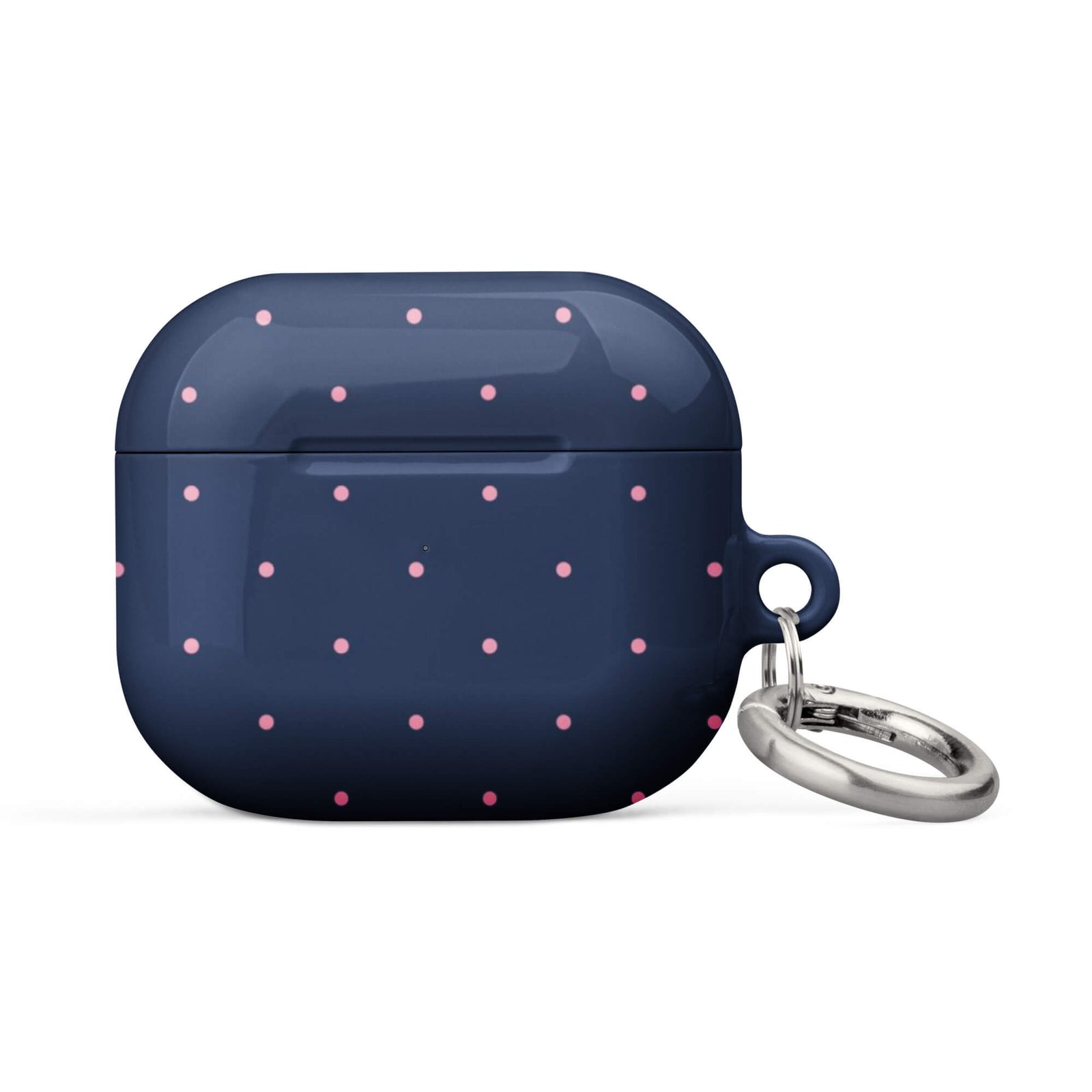 Custom navy micro polka dot AirPods case 3rd generation fun design.