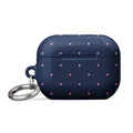 Custom navy micro polka dot AirPods case pro gen2 fun design.