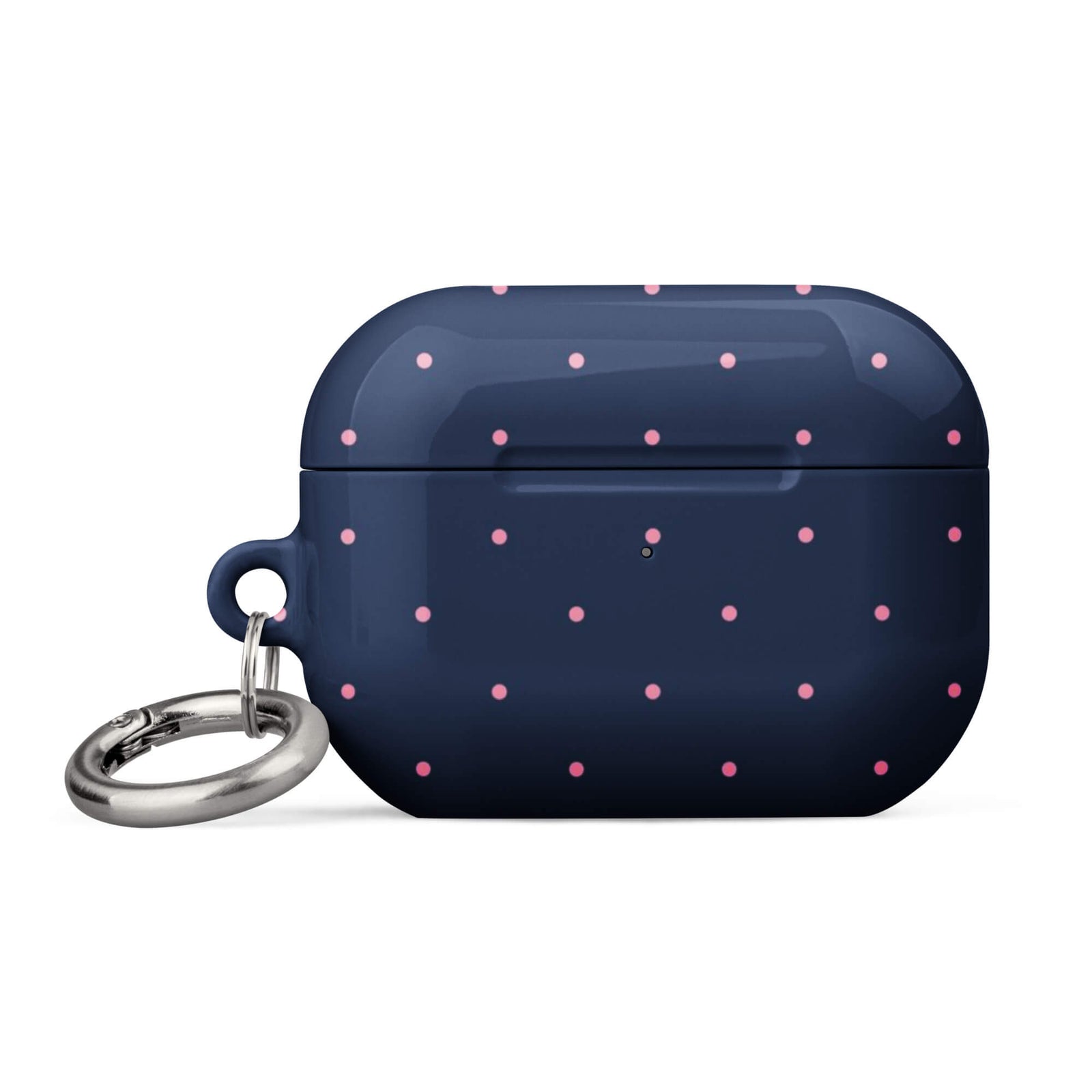 Custom navy micro polka dot AirPods case pro gen2 fun design.