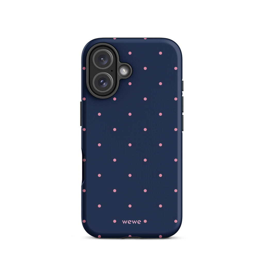 Custom navy micro polka dot iphone case 16 micro pink polka dot.