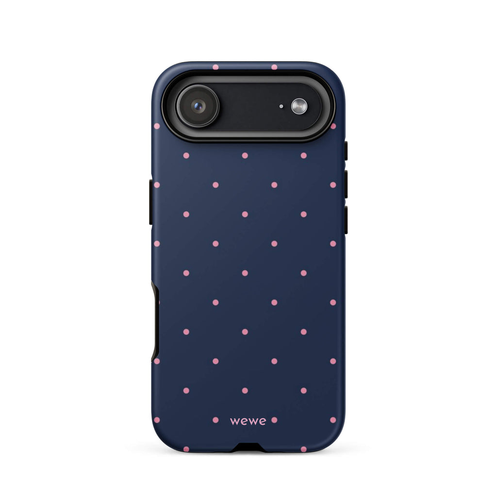 Custom navy micro polka dot iphone case 17 air fun design.