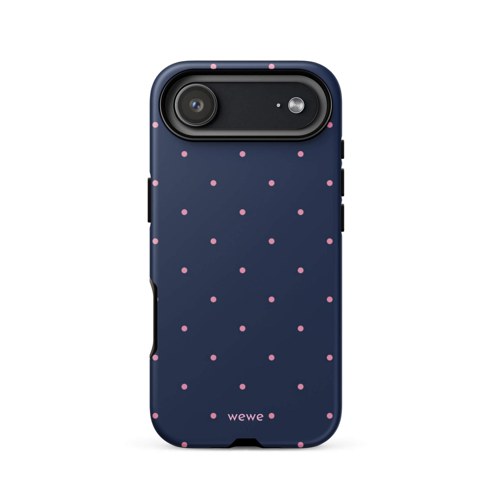 Custom navy micro polka dot iphone case 17 air fun design.