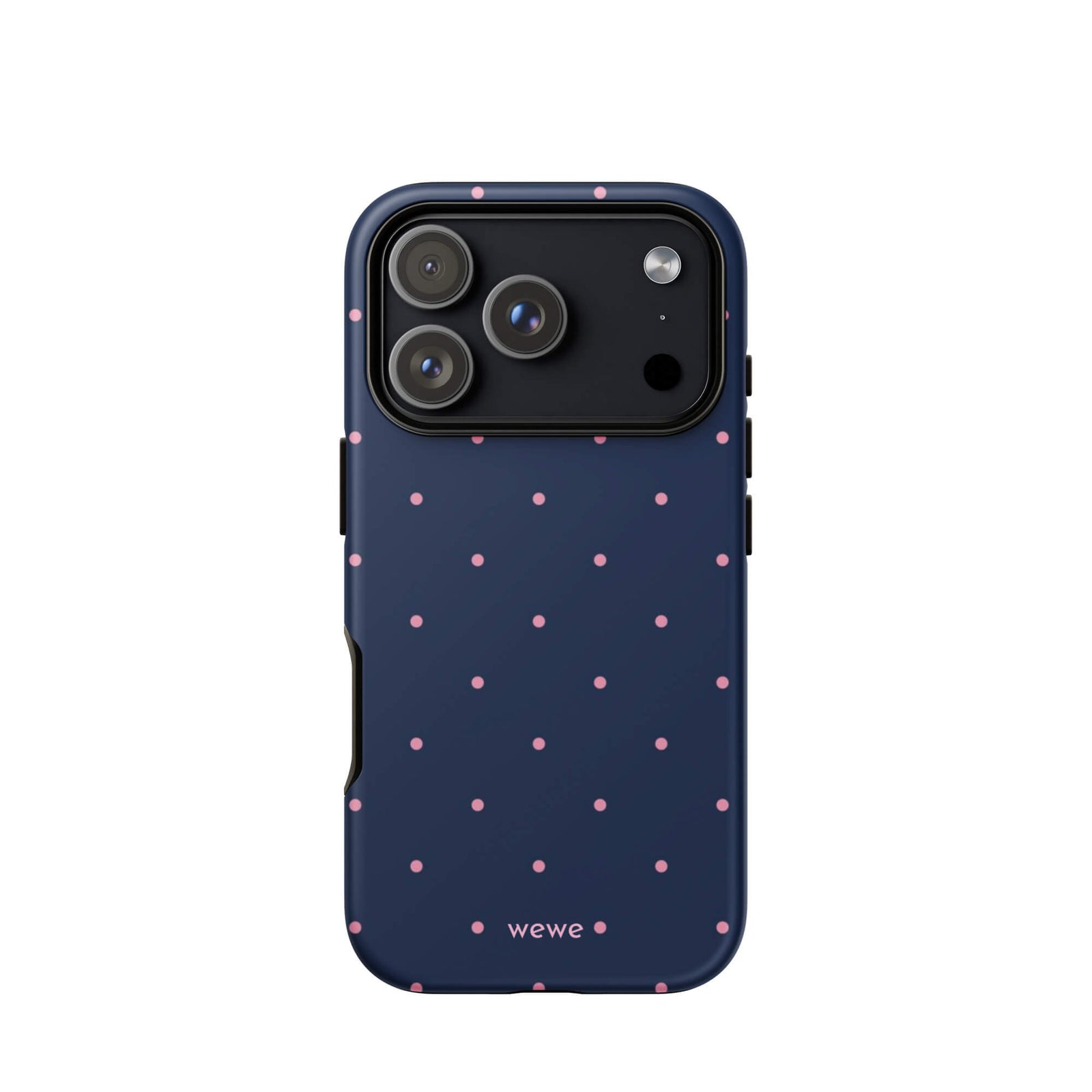 Custom navy micro polka dot iphone case 17 pro micro pink polka dot.