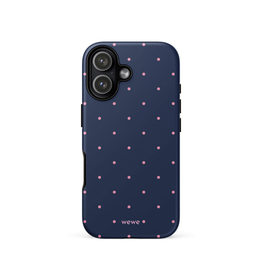 Custom navy micro polka dot iphone case 17 fun design.