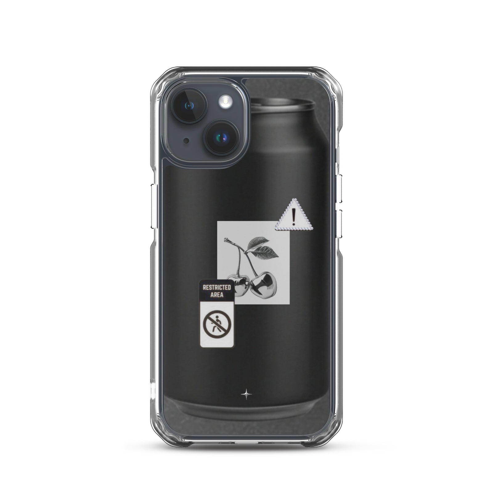 No System black clear iphone case 15 anti system streetwear minimal dark aesthetic case